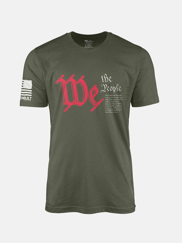 Military Green t-shirt with We the People graphic on a patriotic shirt by FreedomBuilt